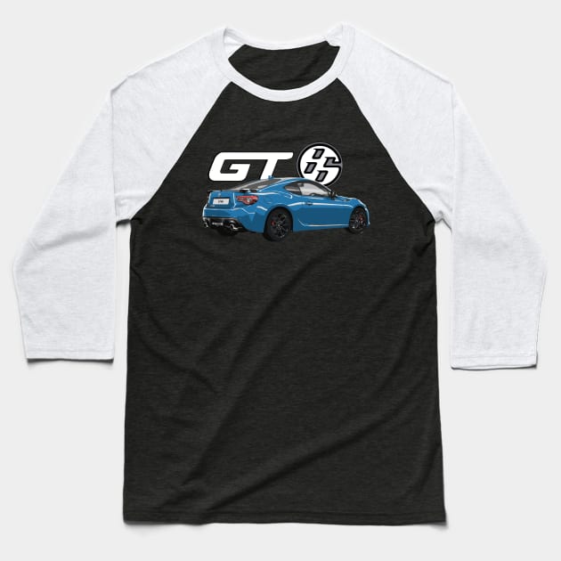 ELECTRIC BLUE GT86 FRS TOYOTARU Baseball T-Shirt by cowtown_cowboy